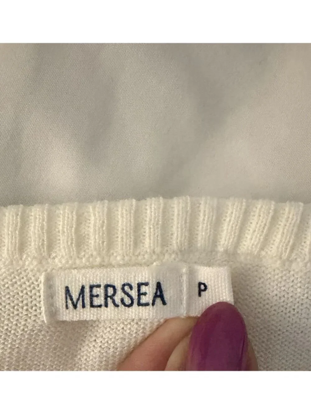 Mersea Women’s Tan And White Striped Catalina Sweater One Size Petite 3/4 Sleeve